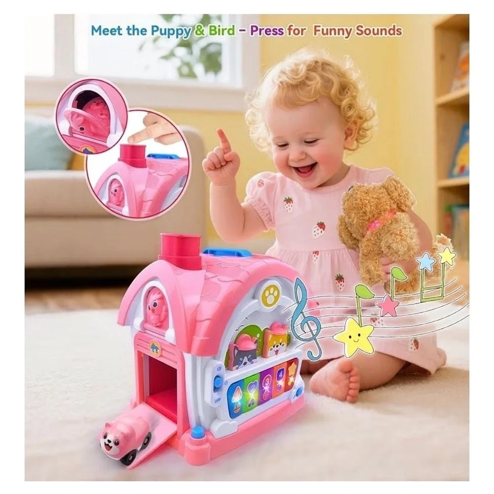 Toys for 1+ Old Girls – 9-in-1 Montessori Musical Toddler Activity House with
